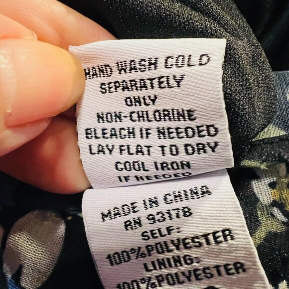 KoKo & Mason-Long Ruffled Floral Dress-Size X Small-Black/Pink Mix-Boho-Ruffles - Picture 15 of 16